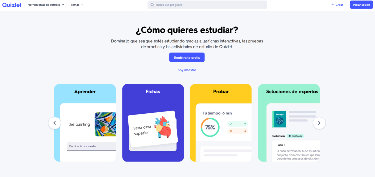 Quizlet plataforma educativa con inteligencia artificial