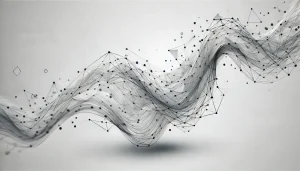 Concepto abstracto de procesamiento de datos en tiempo real usando figuras poligonales conectadas