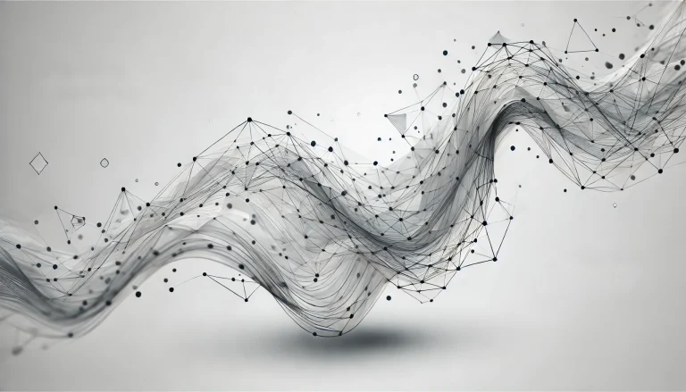 Concepto abstracto de procesamiento de datos en tiempo real usando figuras poligonales conectadas
