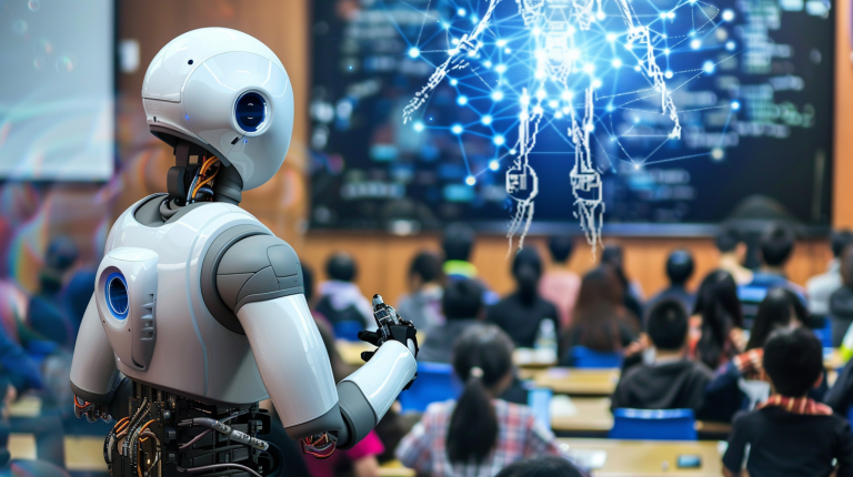 Ejemplos de inteligencia artificial en la educación, con herramientas como chatbots y plataformas de aprendizaje adaptativo.