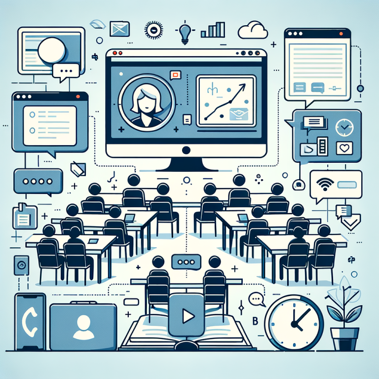 Aulas virtuales, imagen vectorial, minimalista.
